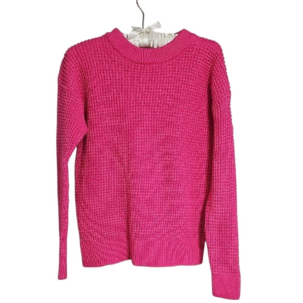 Pink Sweater Fall Time & Tru ‎ Crew Neck Sweater with Ribbed Knit Size S EUC